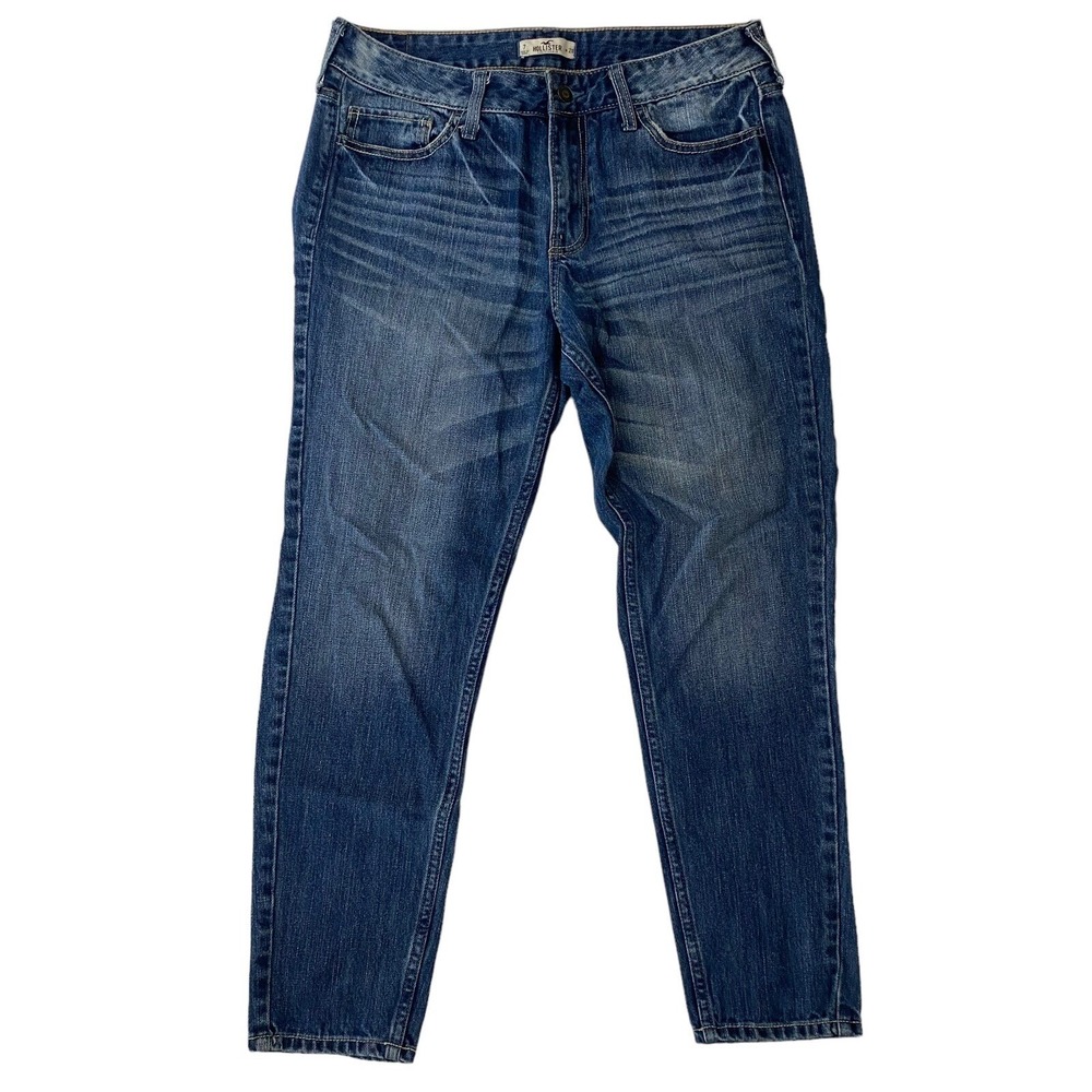 Hollister Skinny Taper Ankle Denim Blue Jeans Medium Wash 100% Cotton Size 7/28